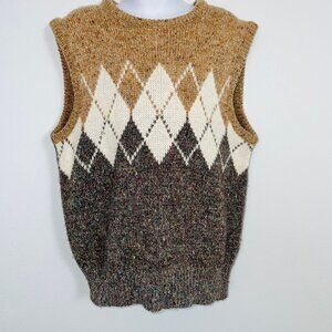 Vintage 80s Sweater Vest Women S Brown Argyle